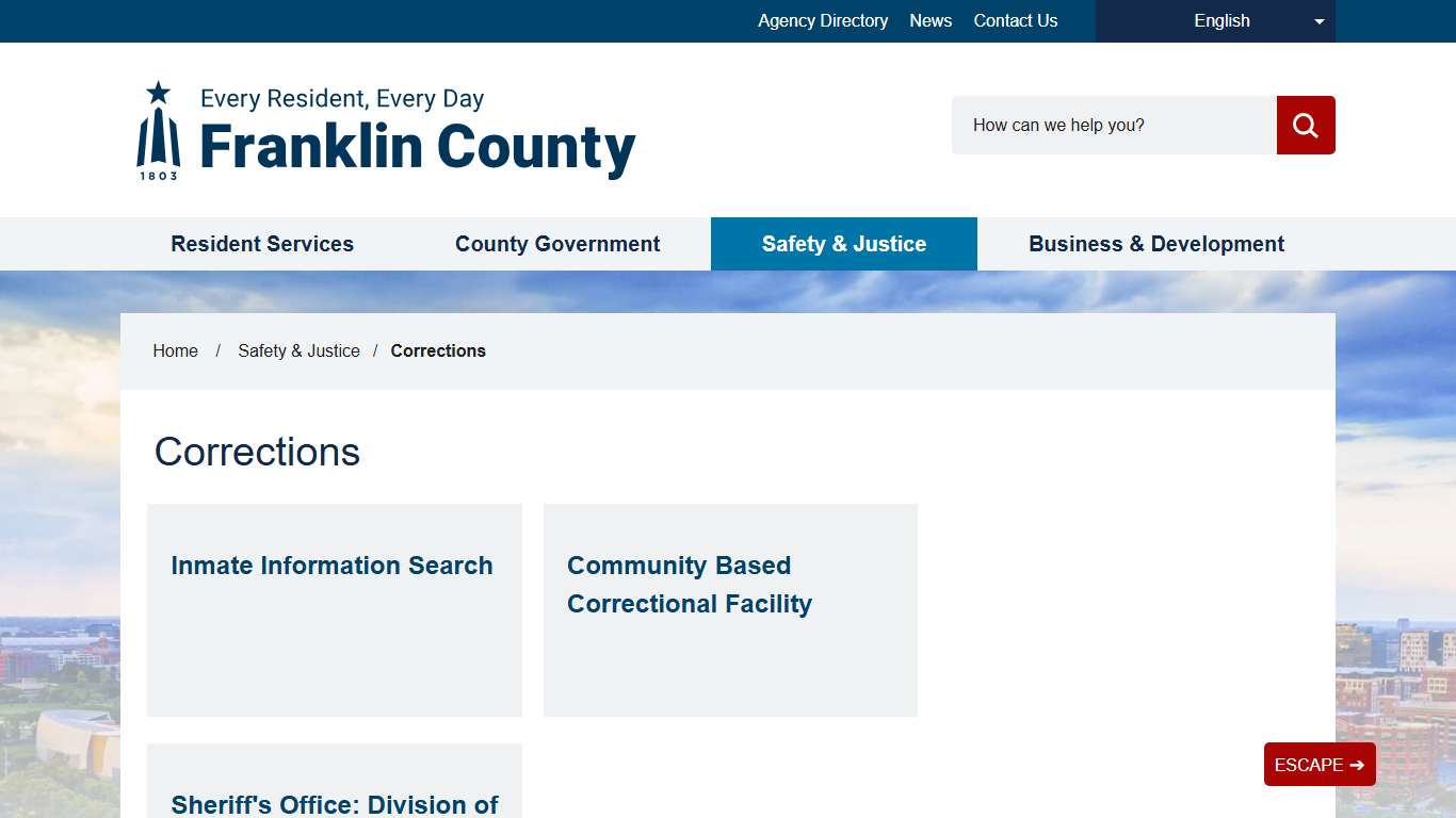 Corrections - Franklin County, Ohio